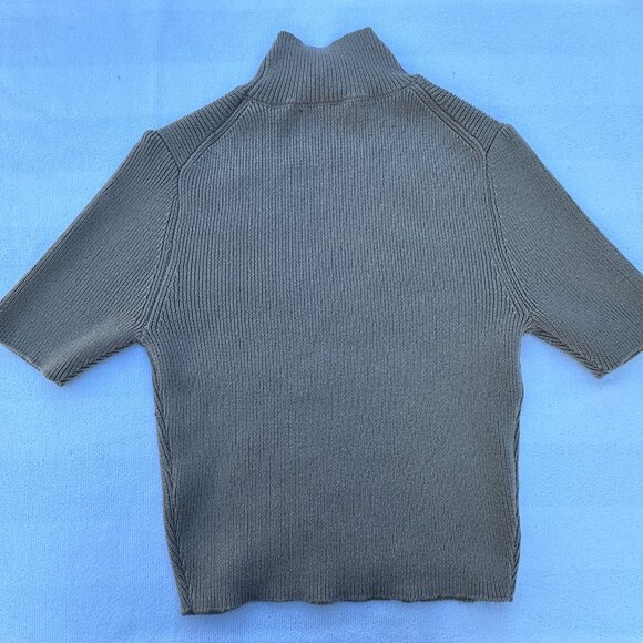 Zara Cowl Neck Short Sleeve Sweater Tee Shirt Mid Length Classy - M - Picture 2 of 4